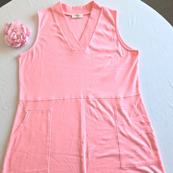 New ZENANA Plus Sleeveless Harem Pink Jumpsuit Pockets 2X - Picture 3 of 7